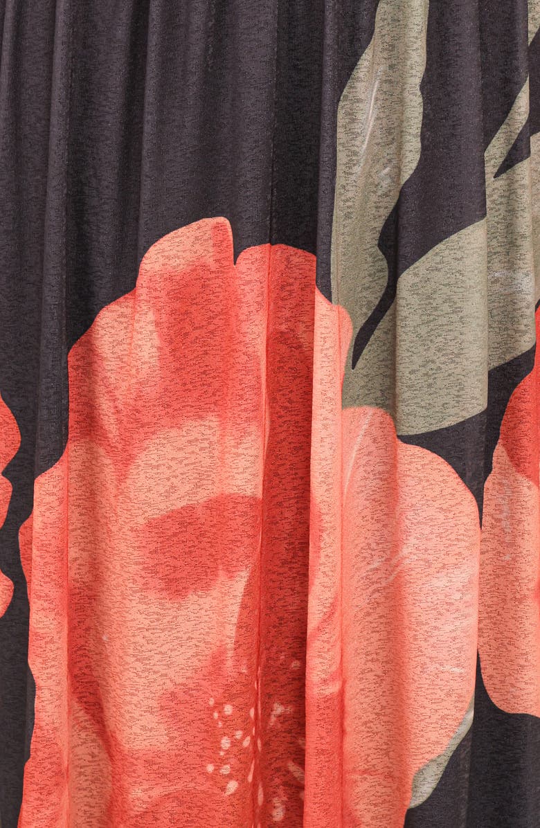 Petal & Pup Carlin Floral Midi Dress, Alternate, color, Black Floral