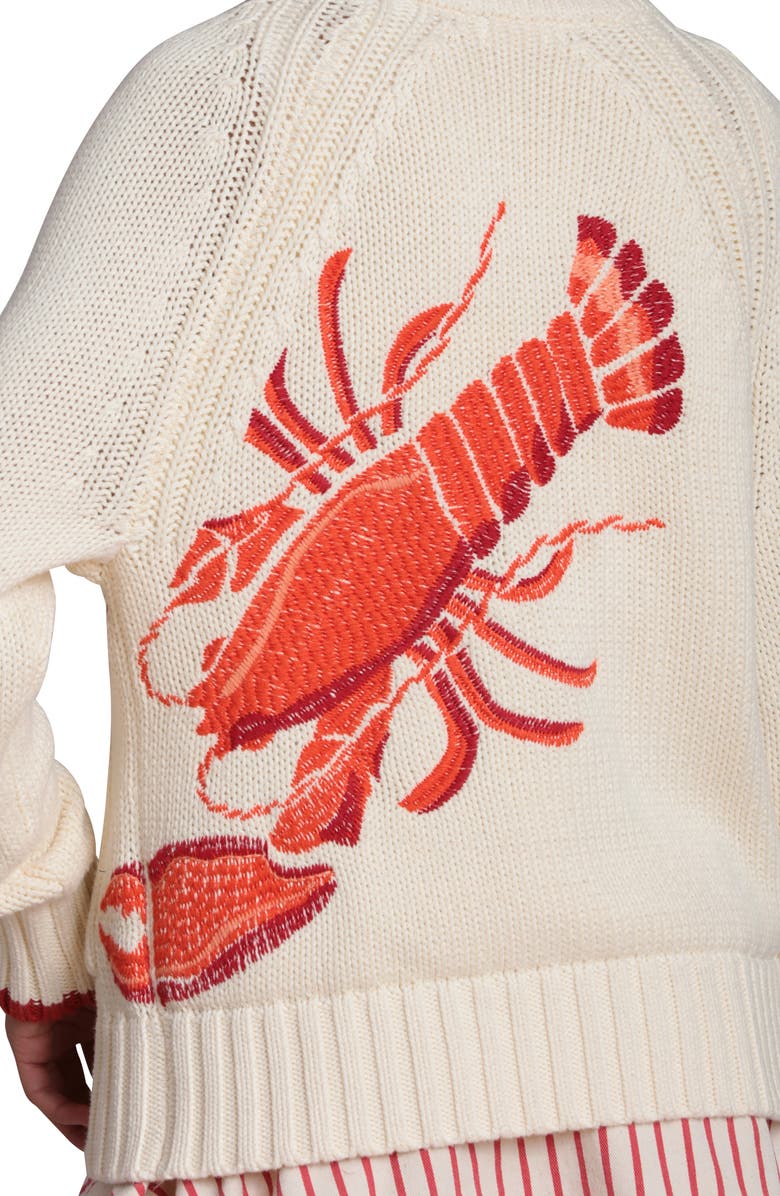 Avec Les Filles Intarsia Lobster Cardigan, Alternate, color, Ivory Multi