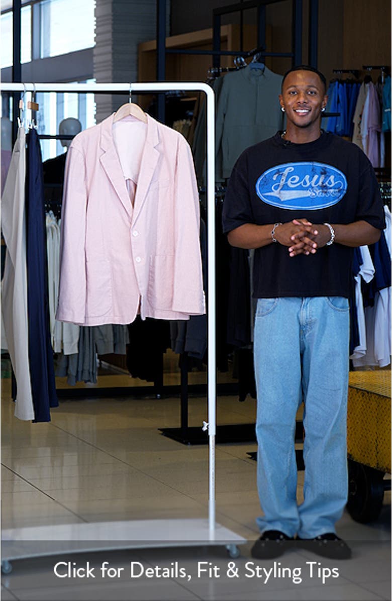 Tailored Fit Pink Linen & Cotton Suit Jacket, sales video thumbnail