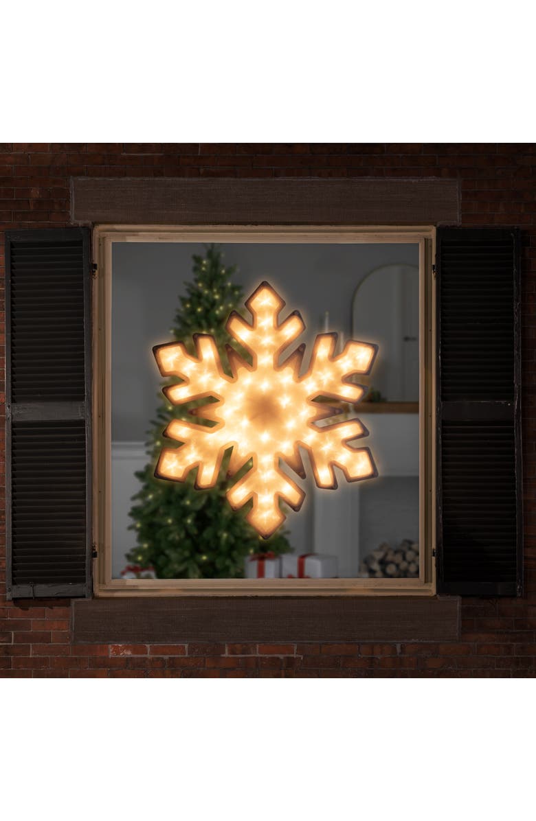 Northlight Lighted Snowflake Chistmas Window Decoration - 20" - Clear Lights, Alternate, color, White