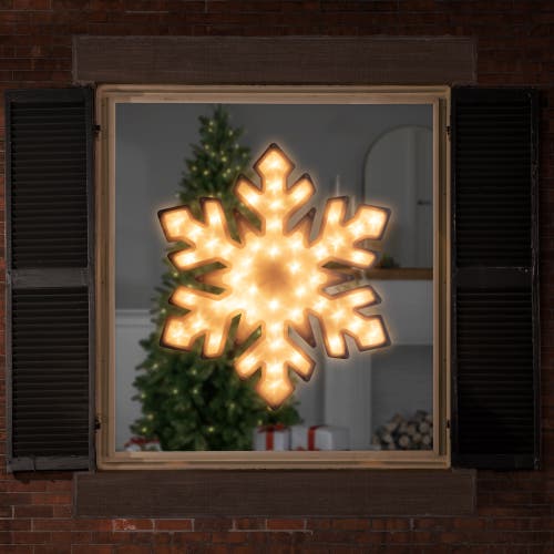 Northlight Lighted Snowflake Chistmas Window Decoration In White