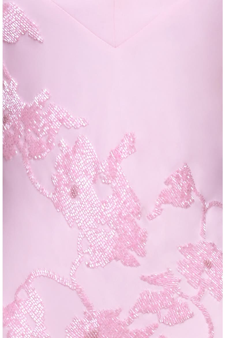 Anastelle Bead Embellished Satin Mermaid Gown, Alternate, color, PINK