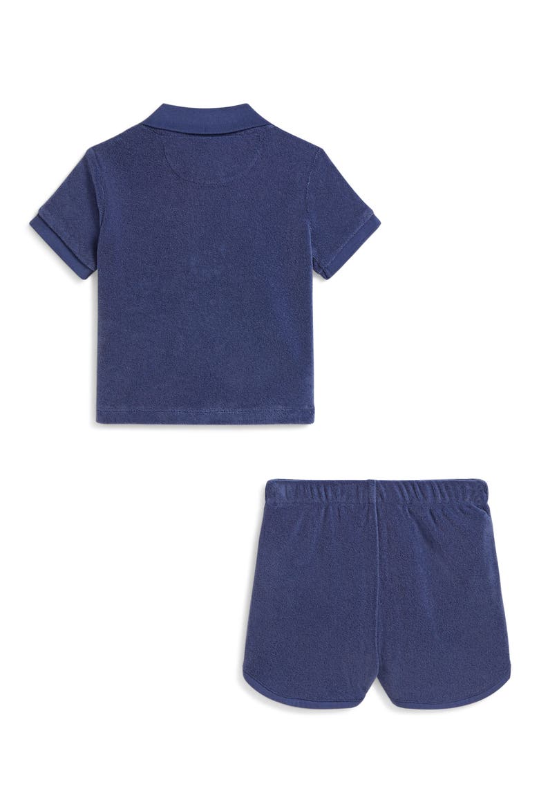 Cotton Terry Polo & Shorts Set, Alternate, color, NAVY