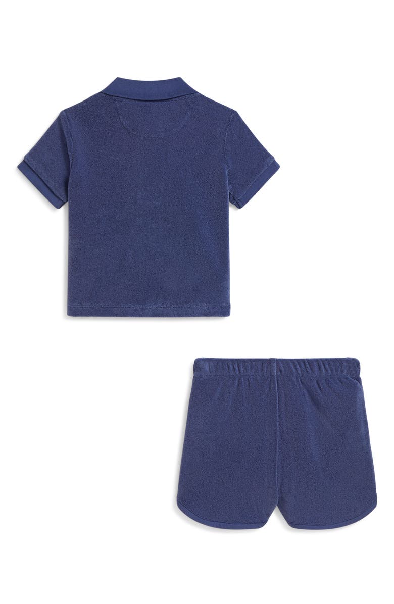 Ralph Lauren Cotton Terry Polo & Shorts Set, Alternate, color, Navy