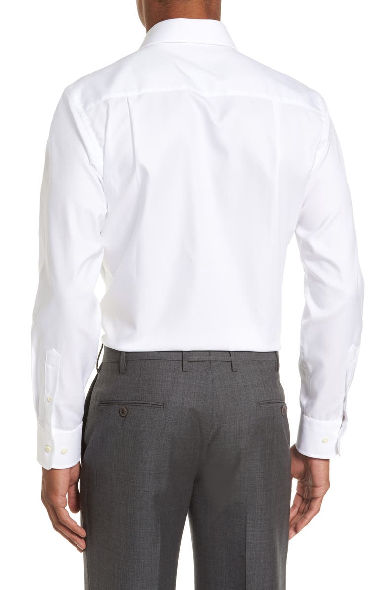 David Donahue Trim Fit Royal Oxford Dress Shirt, Alternate, color, White