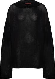 PCFG Cotton Blend Knitted Hoodie With Woven Patch