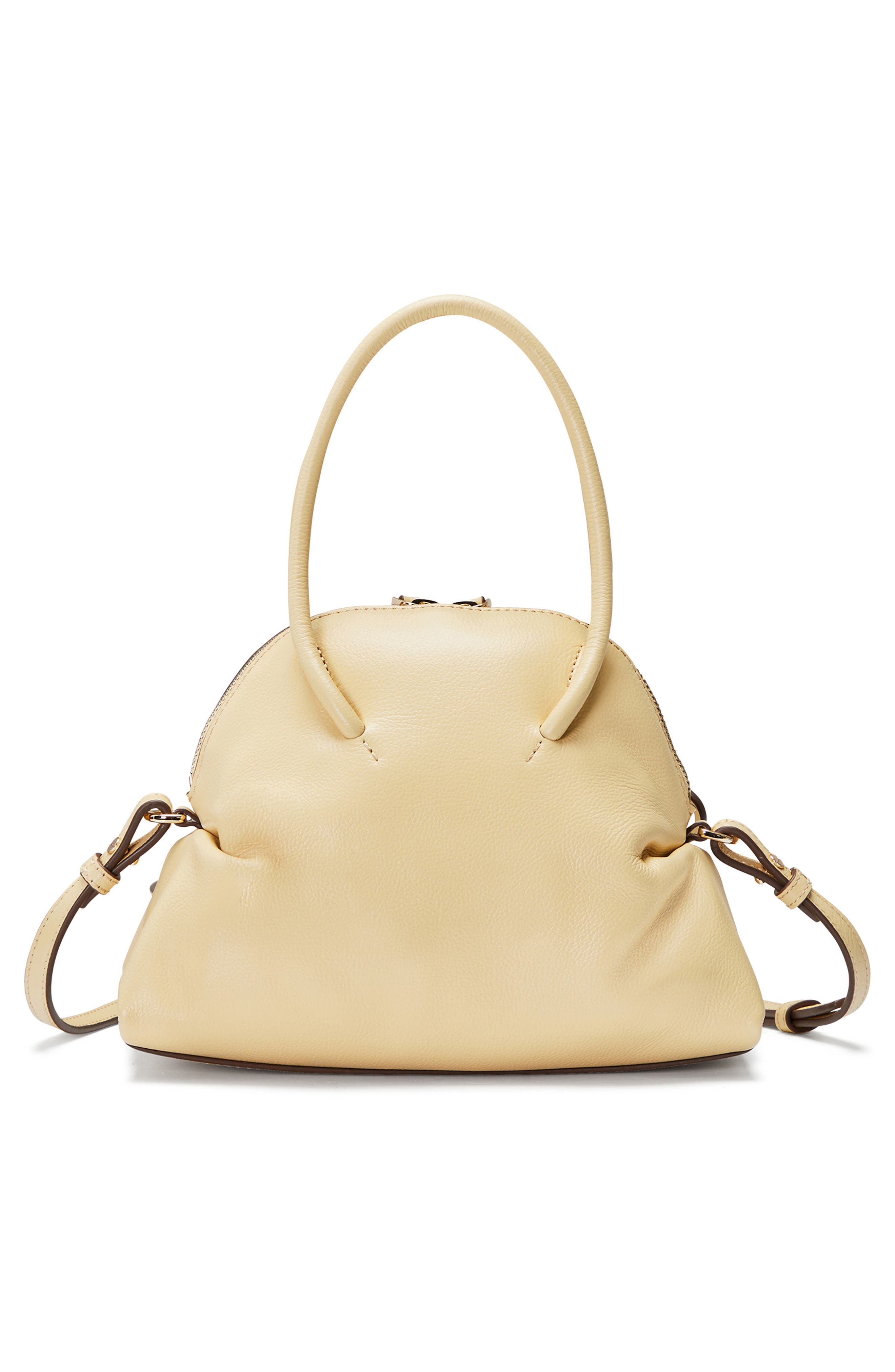 Oryany Adele Mini Leather Bowling Bag, Alternate, color, Butter Cream
