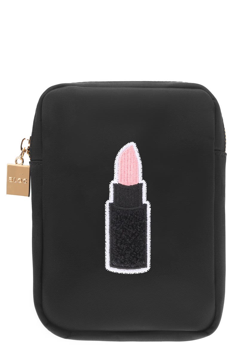 Bloc Bags Mini Lipstick Cosmetics Bag, Main, color, Black