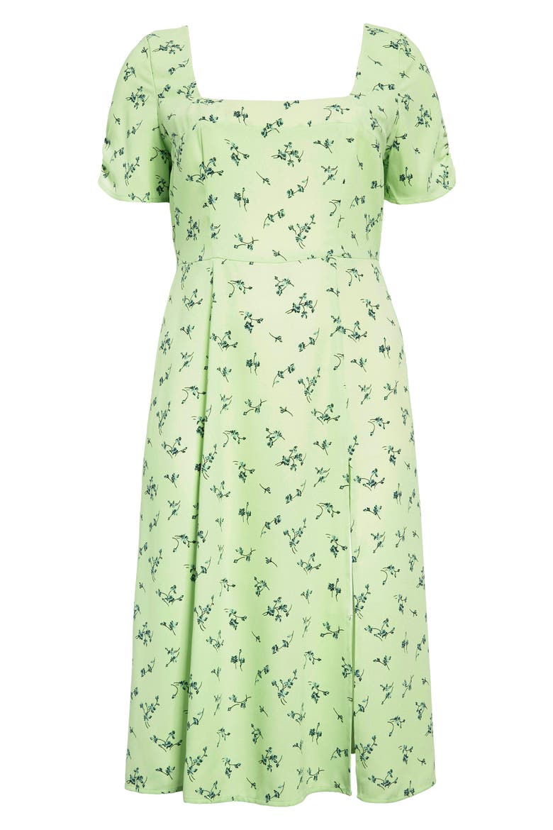 Floral Square Neck Maxi Dress, Main, color, GREEN VERANDA NORA FLORAL