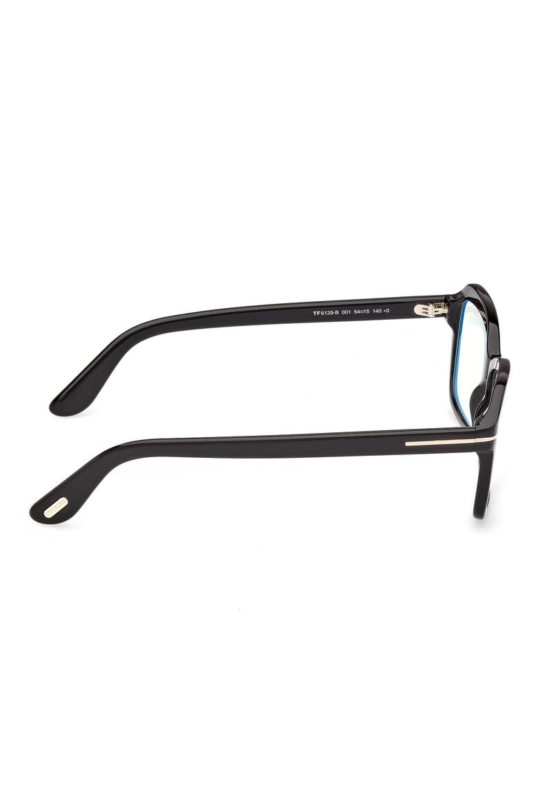 54mm Rectangular Optical Glasses, Alternate, color, SHINY BLACK / T LOGO