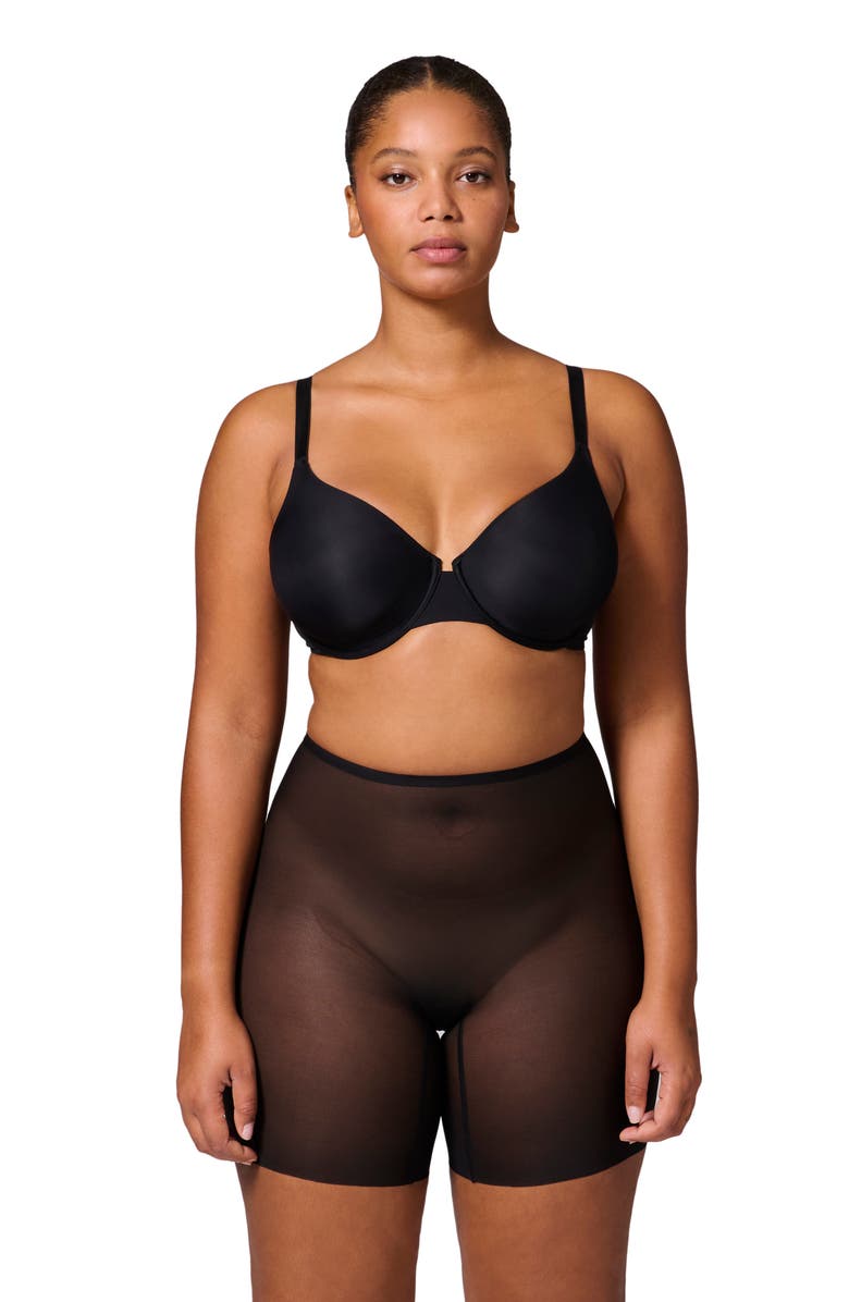 Simone Perele Essential Uplifting Mid Rise Shaper Shorts, Alternate, color, Black