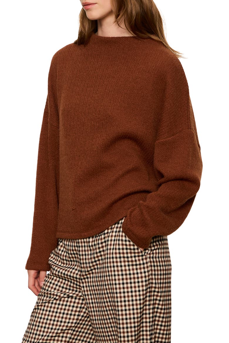 Dolman Sleeve Sweater, Alternate, color, BURNT COCOA BROWN