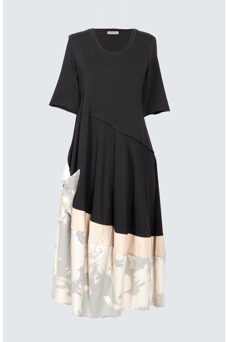 Selene Long Cotton Jersey Dress, Alternate, color, Original
