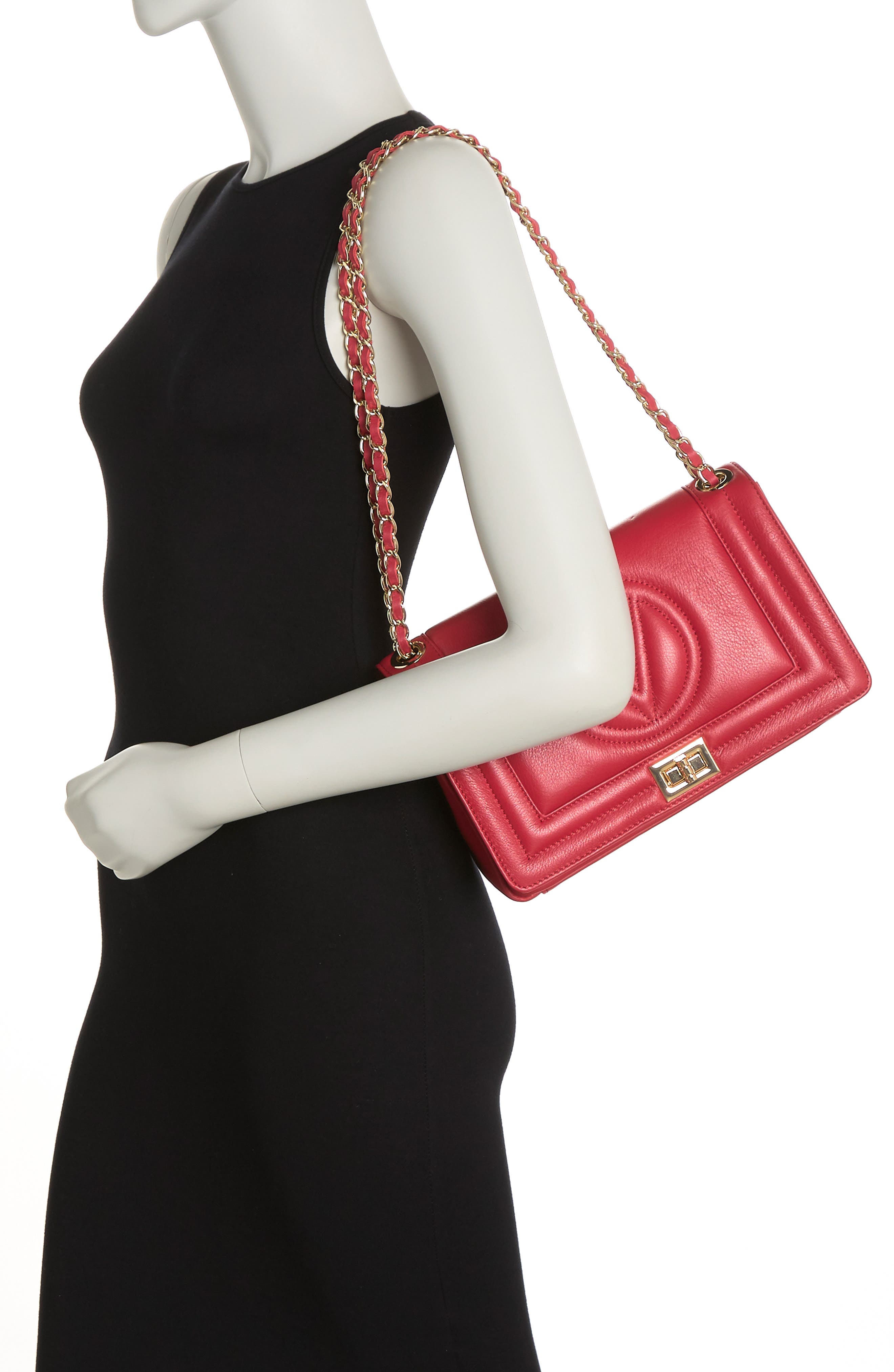 VALENTINO BY MARIO VALENTINO Alice Signature Convertible Leather Shoulder Bag, Alternate, color, 