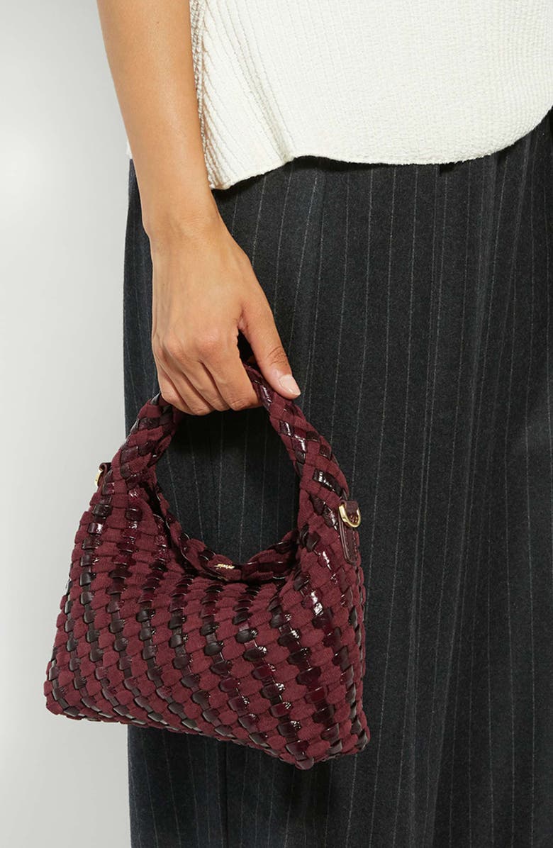 Dune London Dinkydeliberate Woven Top Handle Bag, Alternate, color, Purple/ Burgundy