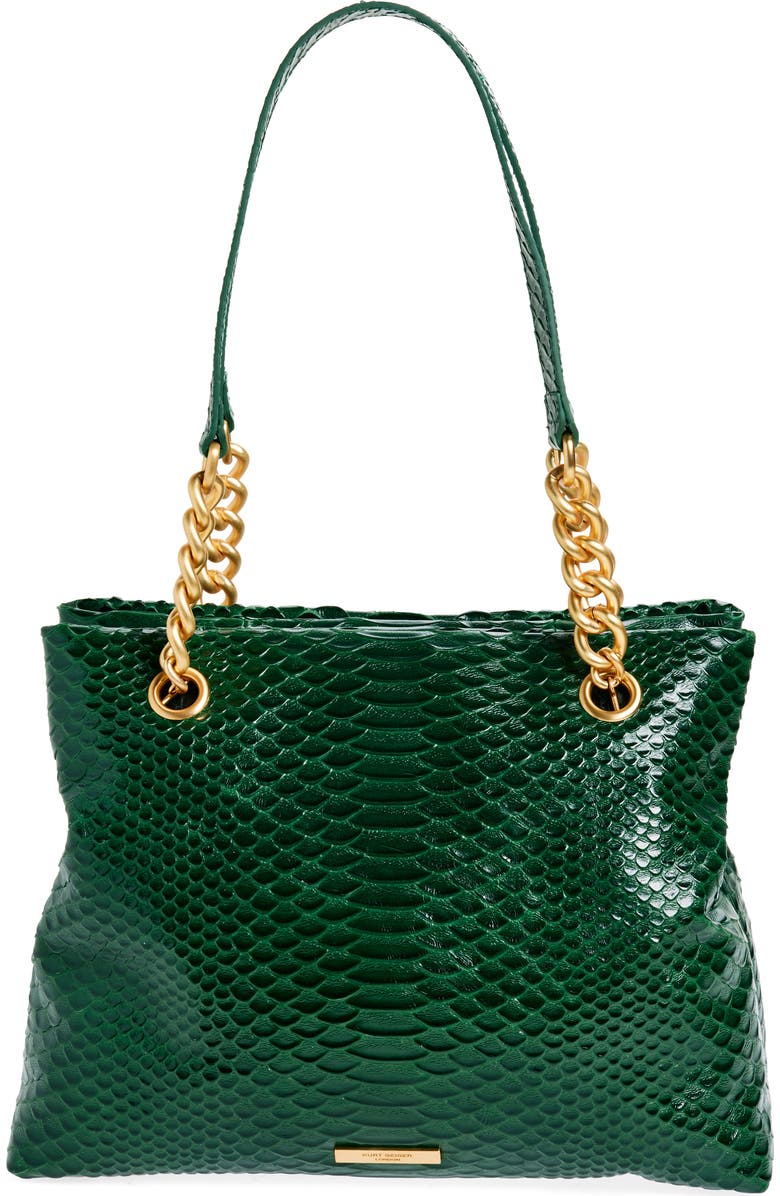 Kurt Geiger London Kensington Croc Embossed Leather Tote, Alternate, color, Dark Green