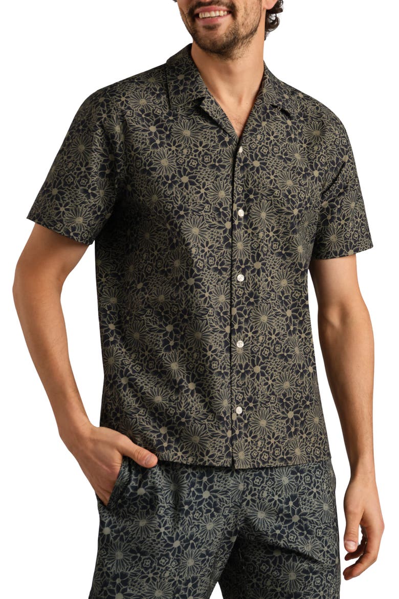 State of Mind Camp Shirt, Main, color, TRUE NAVY/GREEN SAGE FLORAL