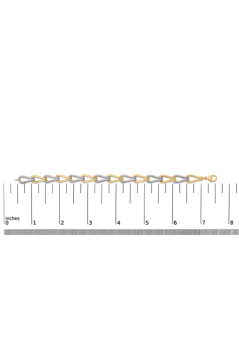 Gold Vermeil 1/7 Cttw Diamond Bold Knot Link Bracelet, Alternate, color, Silver