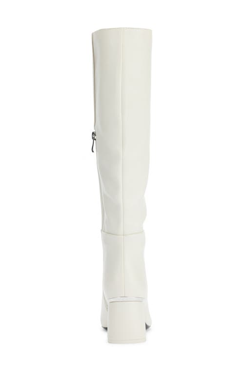 Dkny Cana Womens Zipper Faux Leather Knee-high Boots In White
