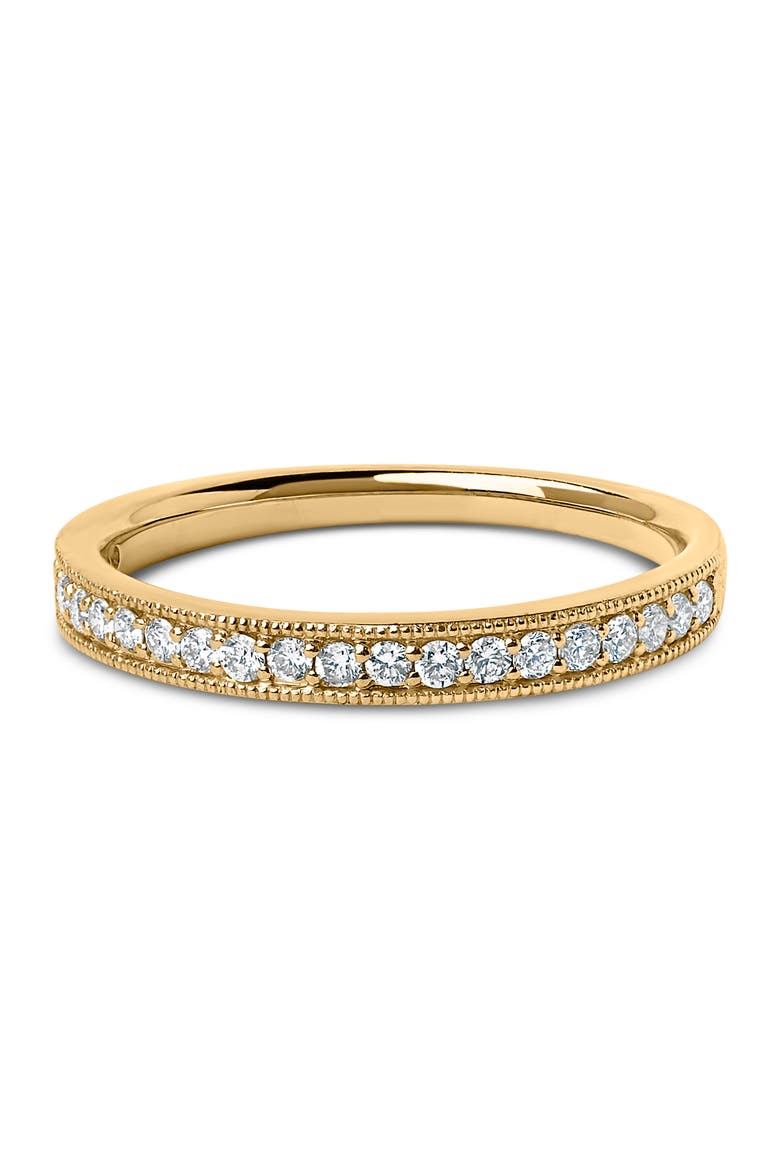 14K Gold 1/4 Cttw Round Diamond Milgrain Wedding Band, Main, color, Yellow