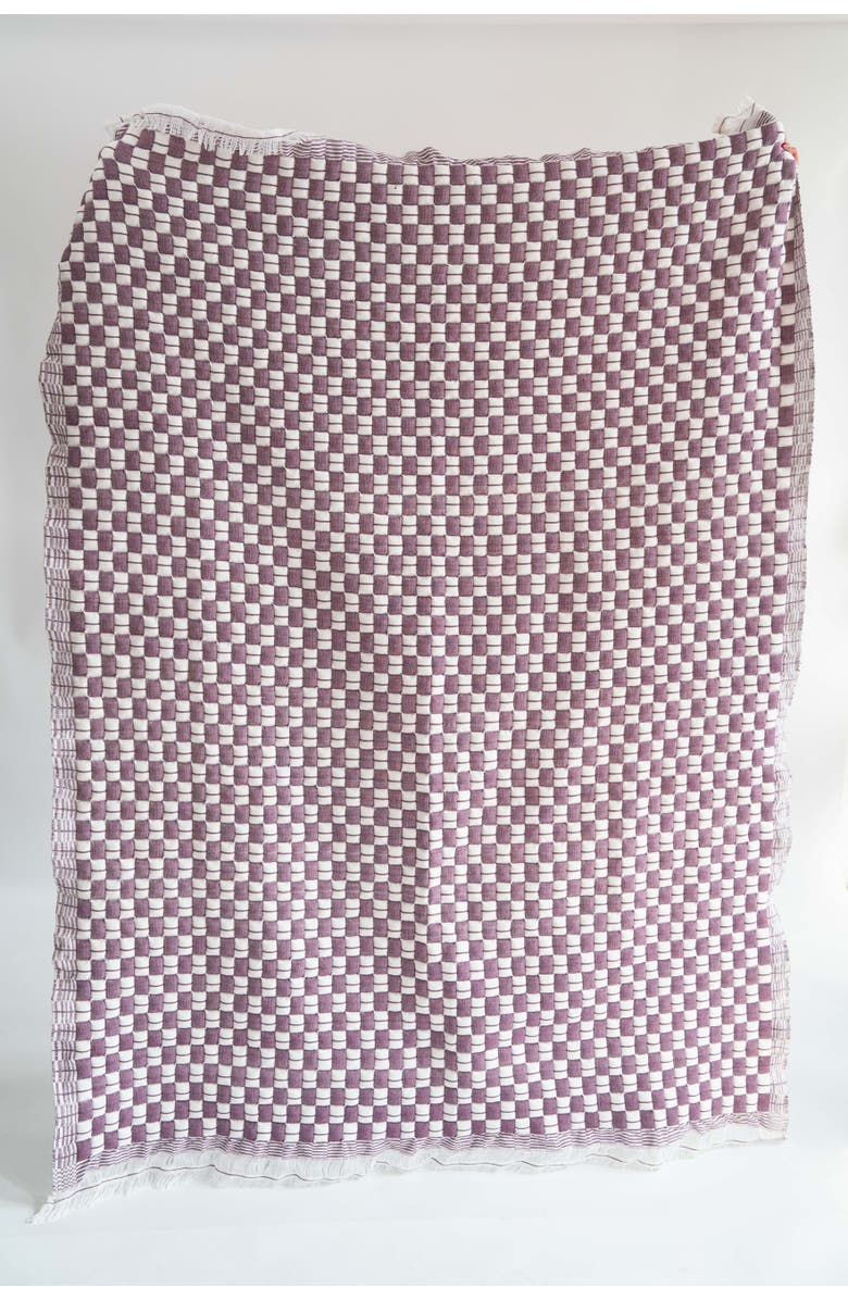 Inner Child Purple Checkered Sujani Quilt, Alternate, color, King