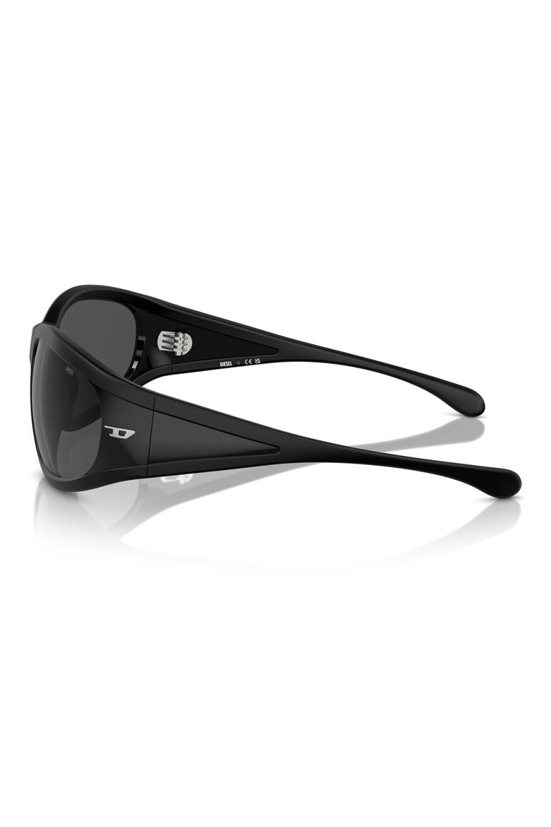 65mm Oversize Pillow Sunglasses, Alternate, color, MATTE BLACK / DARK GREY