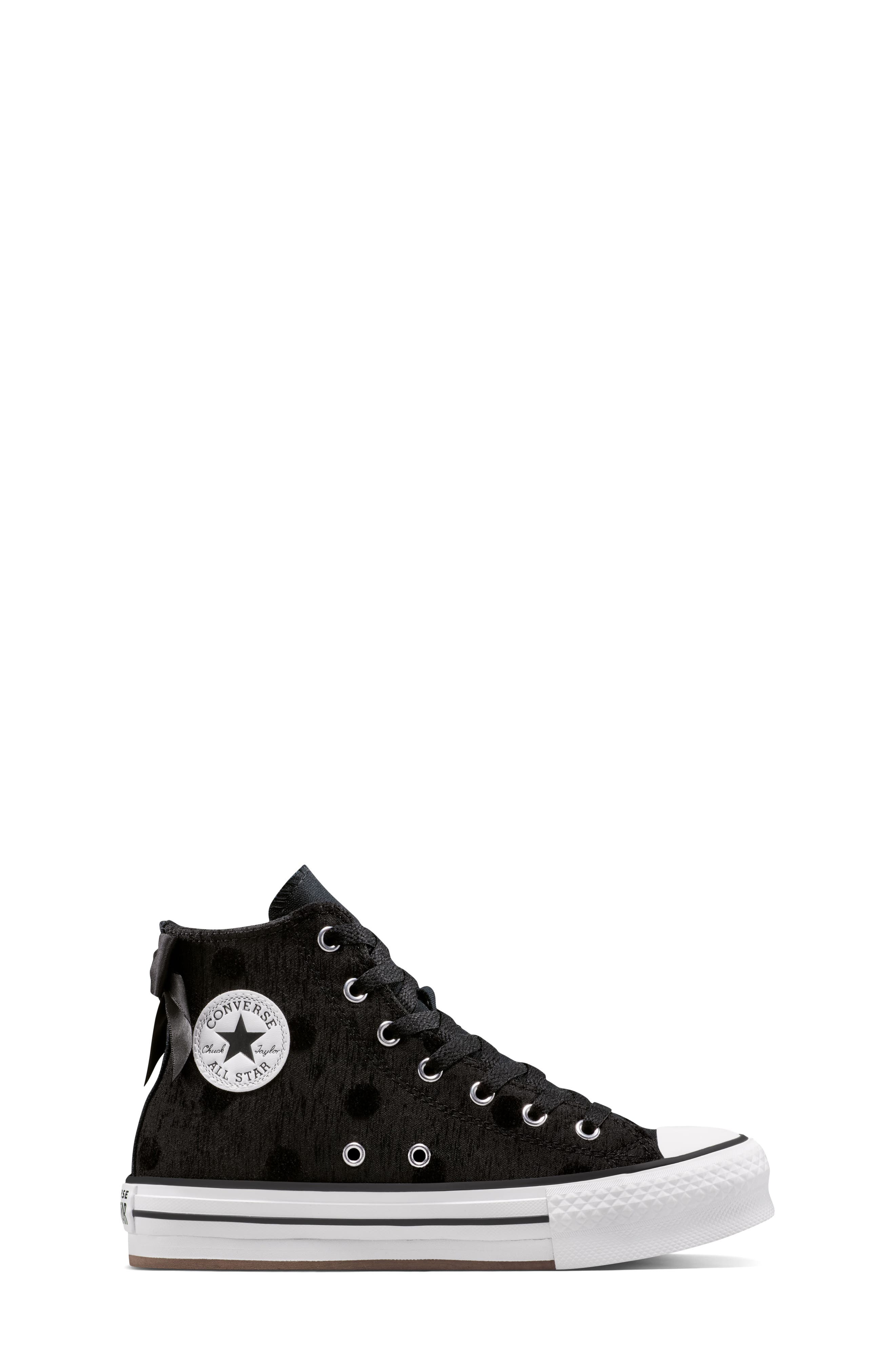 Converse Kids' Chuck Taylor<sup>®</sup> All Star Lift Bow High Top Platform Sneaker, Alternate, color, 