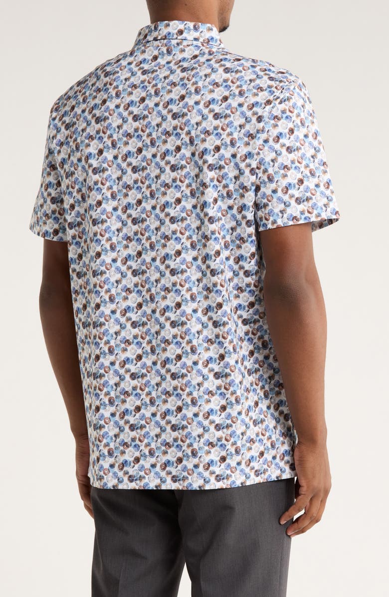 Bugatchi Abstract Print OoohCotton<sup>®</sup> Knit Polo, Alternate, color, Chalk Print