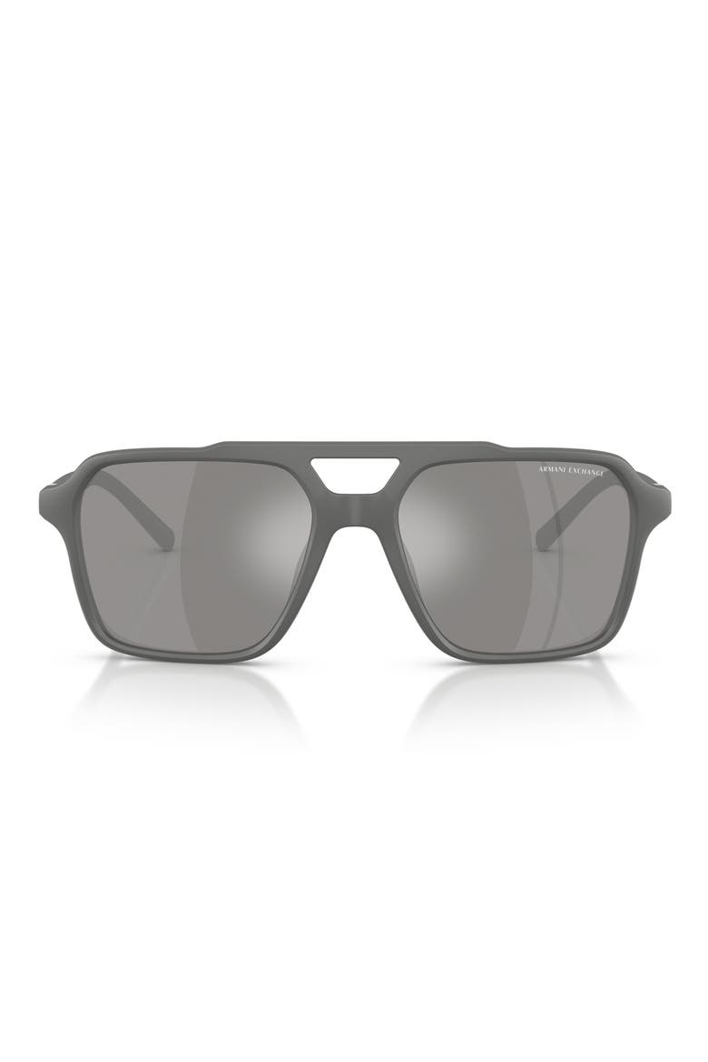 57mm Polarized Pilot Sunglasses, Main, color, GREY / GREY MIRROR SILVER