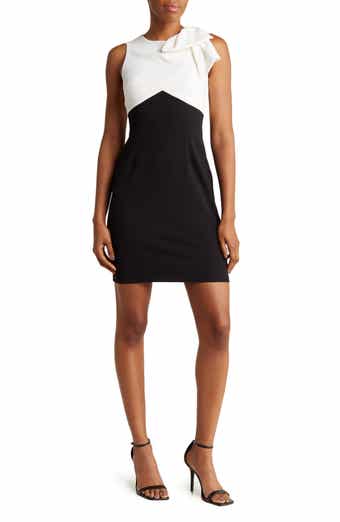 Two-Tone Bow Sleeveless Dress