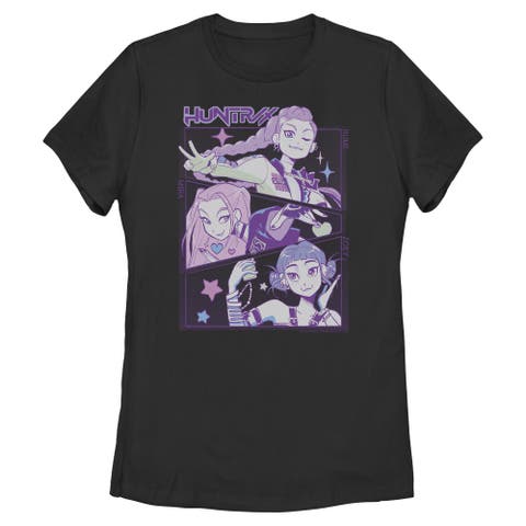 Womens KPop Demon Hunters Huntrix Group Panels T Shirt