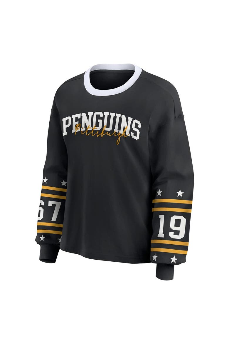 Women's WEAR by Erin Andrews Black Pittsburgh Penguins Long-Sleeve Sport T-Shirt, Alternate, color, Black
