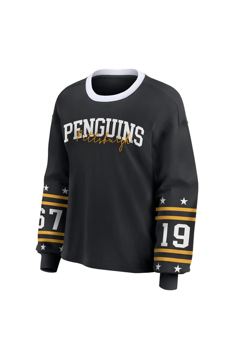 WEAR by Erin Andrews Women's WEAR by Erin Andrews Black Pittsburgh Penguins Long-Sleeve Sport T-Shirt, Alternate, color, Black