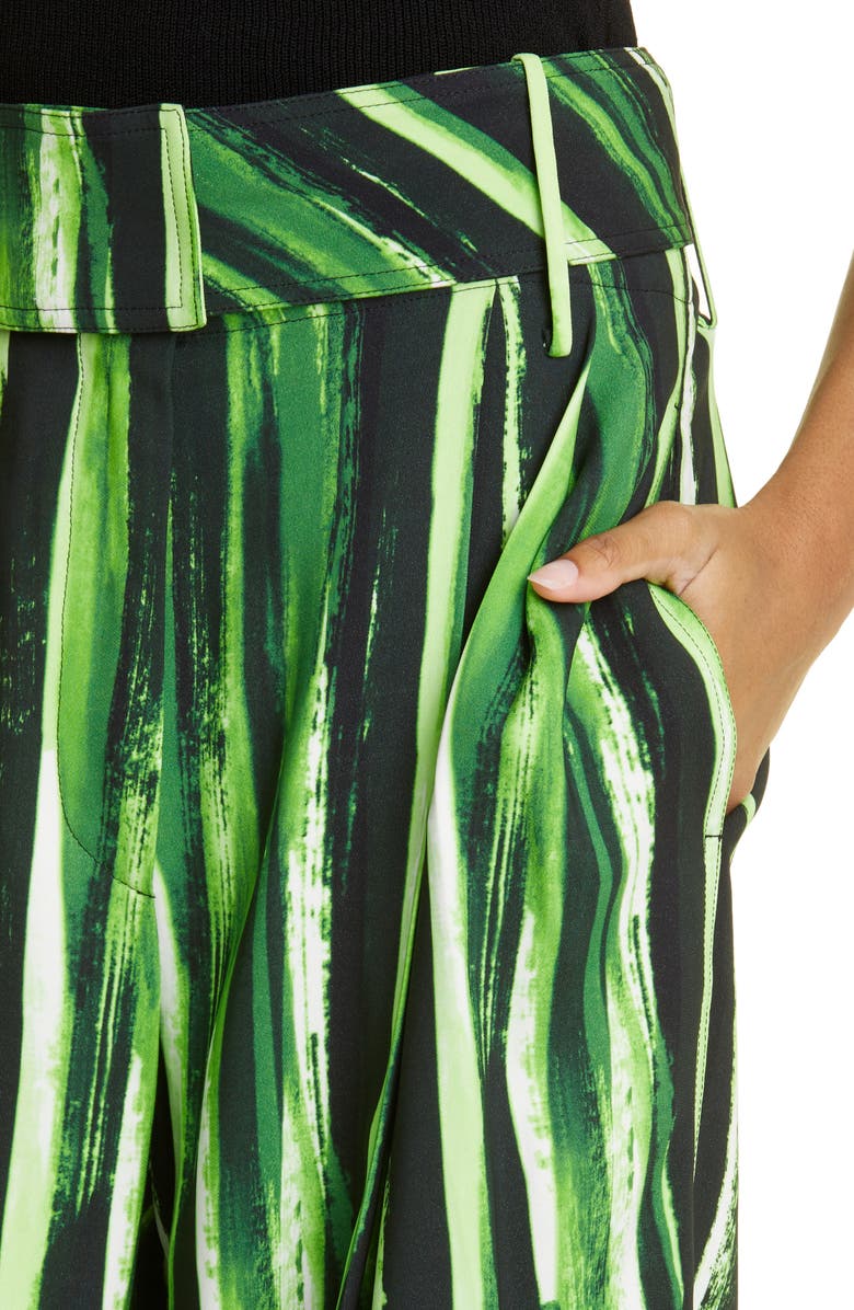 Proenza Schouler Painted Stripe Silk & Cashmere Wide Leg Pants, Alternate, color, 