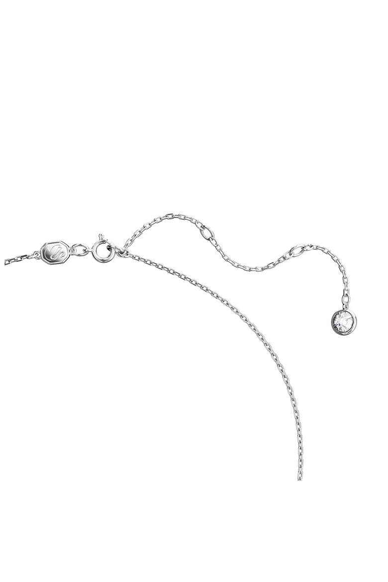 Swan Crystal Pendant Necklace, Alternate, color, WHITE/ SILVER