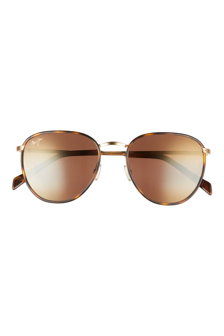 Noni 54mm PolarizedPlus® Round Sunglasses, Main, color, TORTOISE WITH GOLD/ HCL BRONZE
