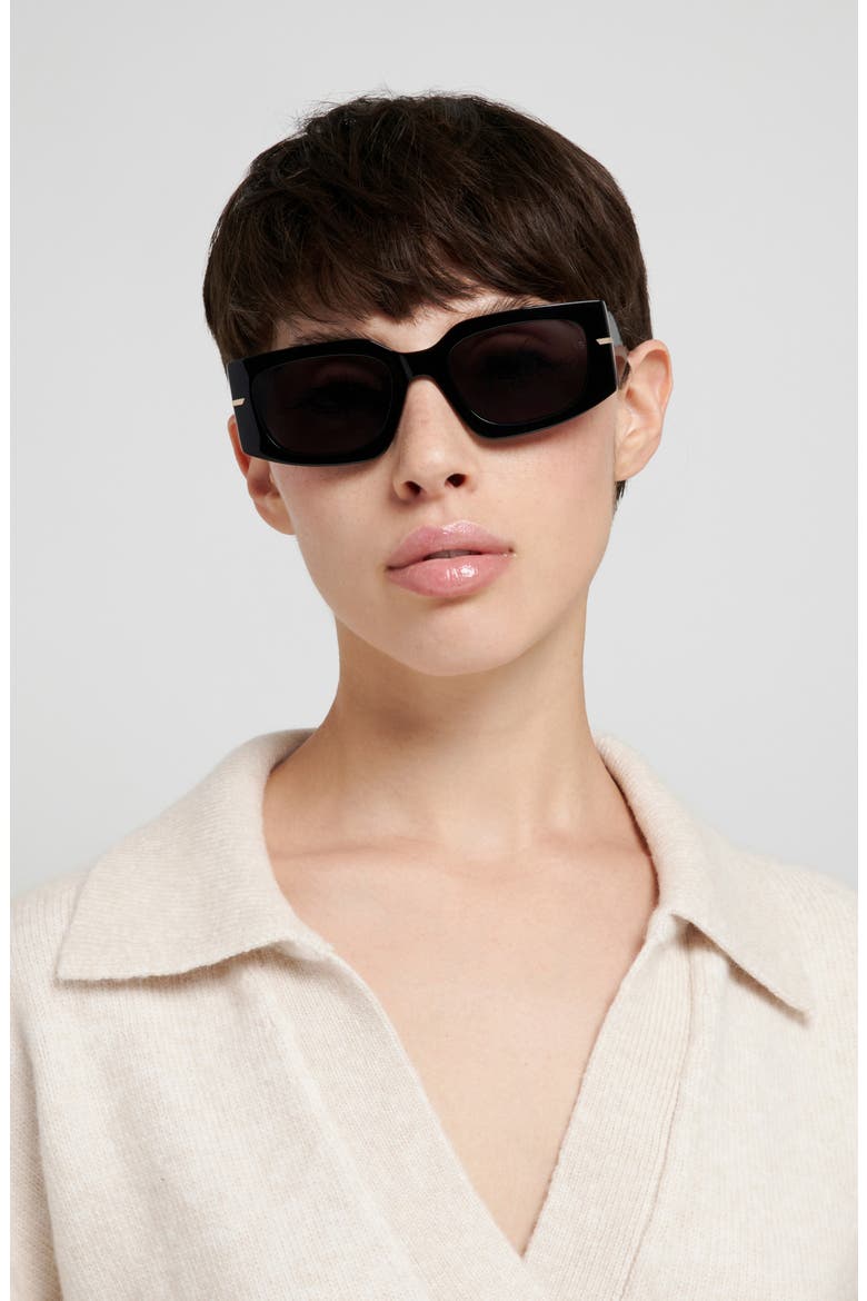 VB 7018/S 53mm Rectangular Sunglasses, Alternate, color, BLACK/ GREY