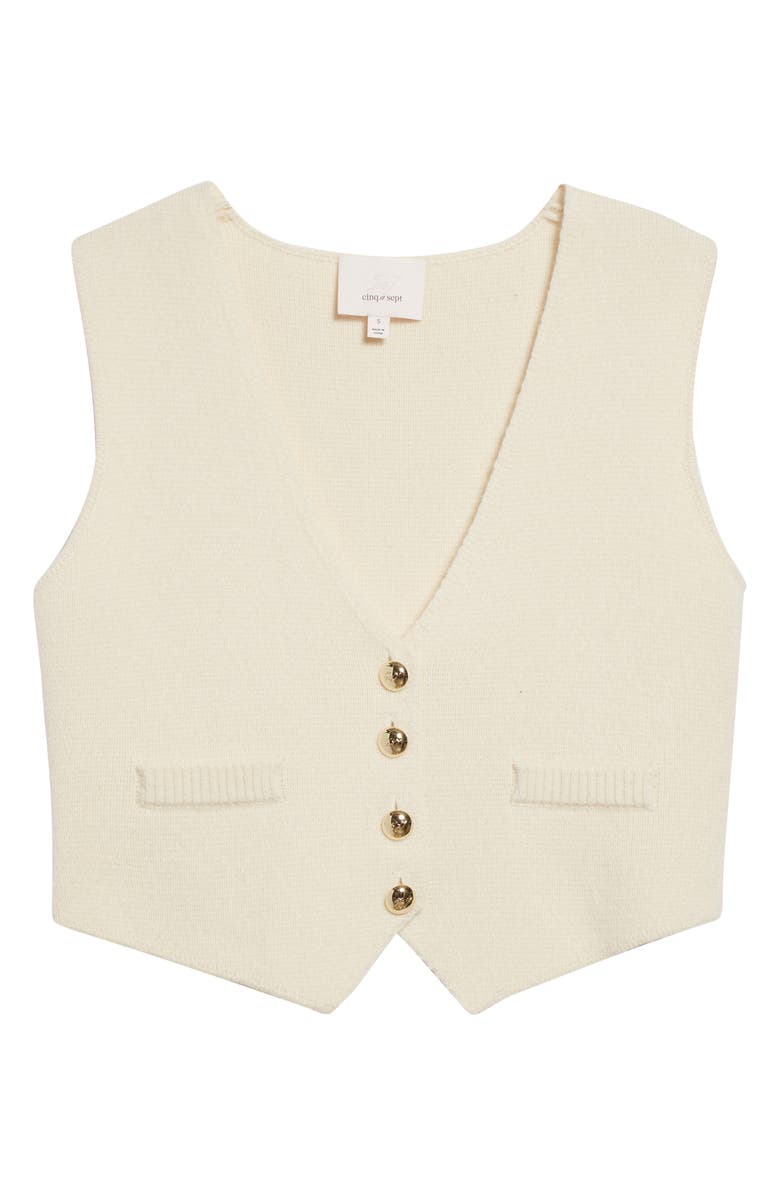 Cinq à Sept Mykah Cashmere Sweater Vest, Alternate, color, Ivory