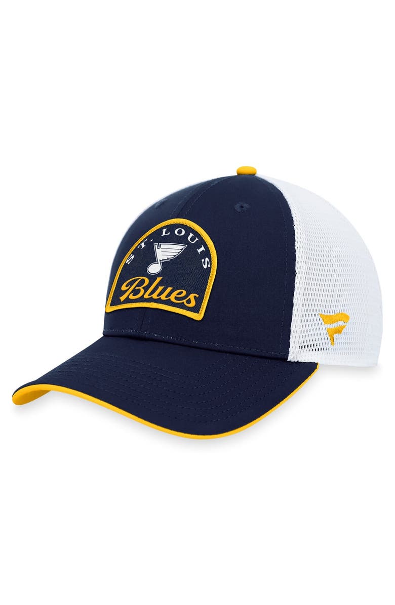 FANATICS Men's Fanatics Branded Navy/White St. Louis Blues Fundamental Adjustable Hat, Main, color, Navy