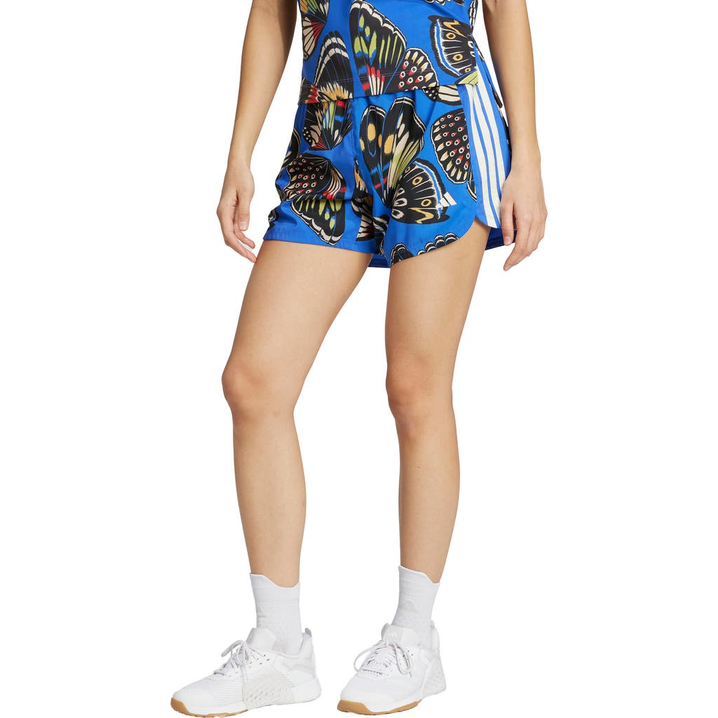 Adidas Originals Adidas X Farm Rio Butterfly Print Shorts In Blue