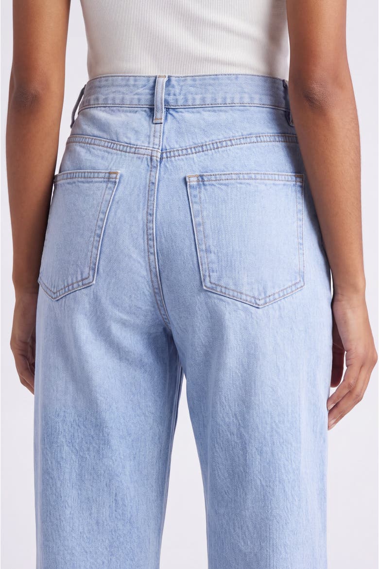 High Waist Straight Leg Jeans, Alternate, color, Light Wash