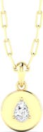 Everlee Pear Disc Lab Diamond Pendant in 14K
