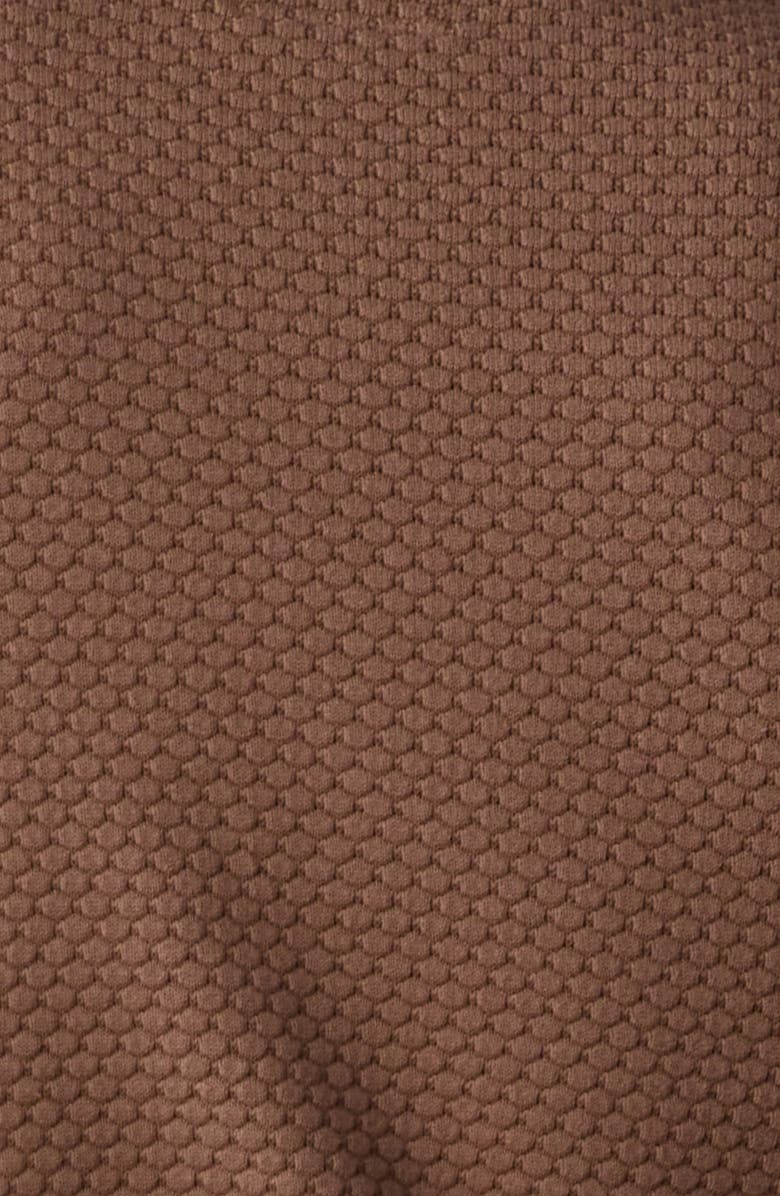 The Normal Brand Robles Johnny Collar Textured Cotton Jacquard Polo Sweater, Alternate, color, Taupe