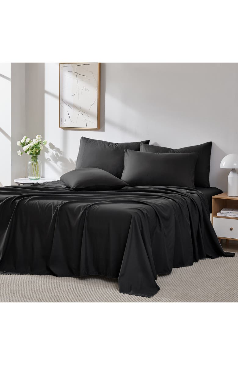 SOUTHSHORE FINE LINENS Vilano Springs Extra Deep Pocket Sheet Set, Alternate, color, Black
