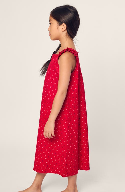 Shop Petite Plume Kids' Anchor Print Nightgown In Red