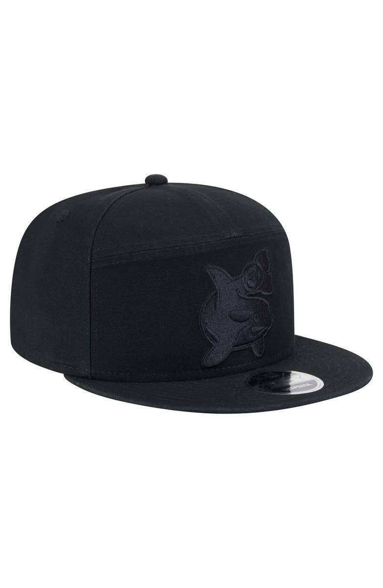 New Era Men's New Era  Black Seattle Sounders FC Canvas 9FIFTY Snapback Hat, Alternate, color, 