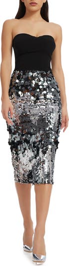 ROTATE ロテート ワンピース Embellished strapless gown1049620 Dress the Population Robin Sequin Strapless Dress | Nordstrom