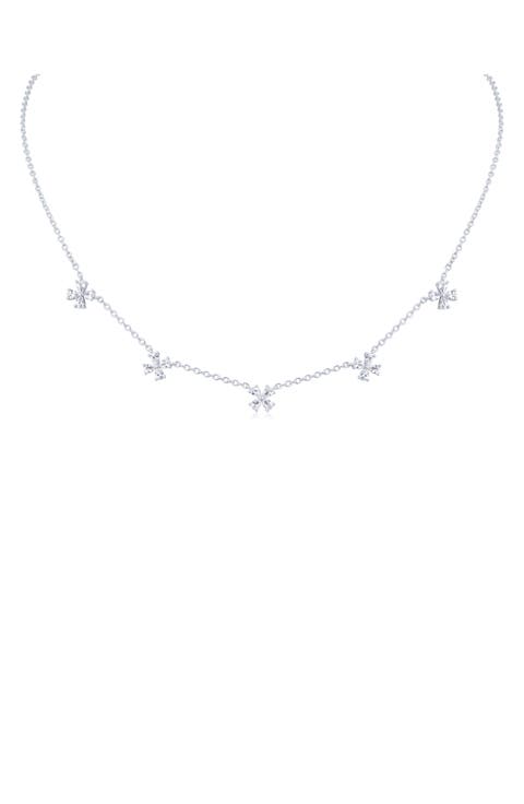 Pear Cubic Zirconia Daisy Shaker Necklace