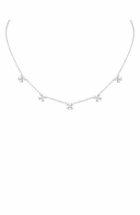 CZ by Kenneth Jay Lane Pear Cubic Zirconia Daisy Shaker Necklace