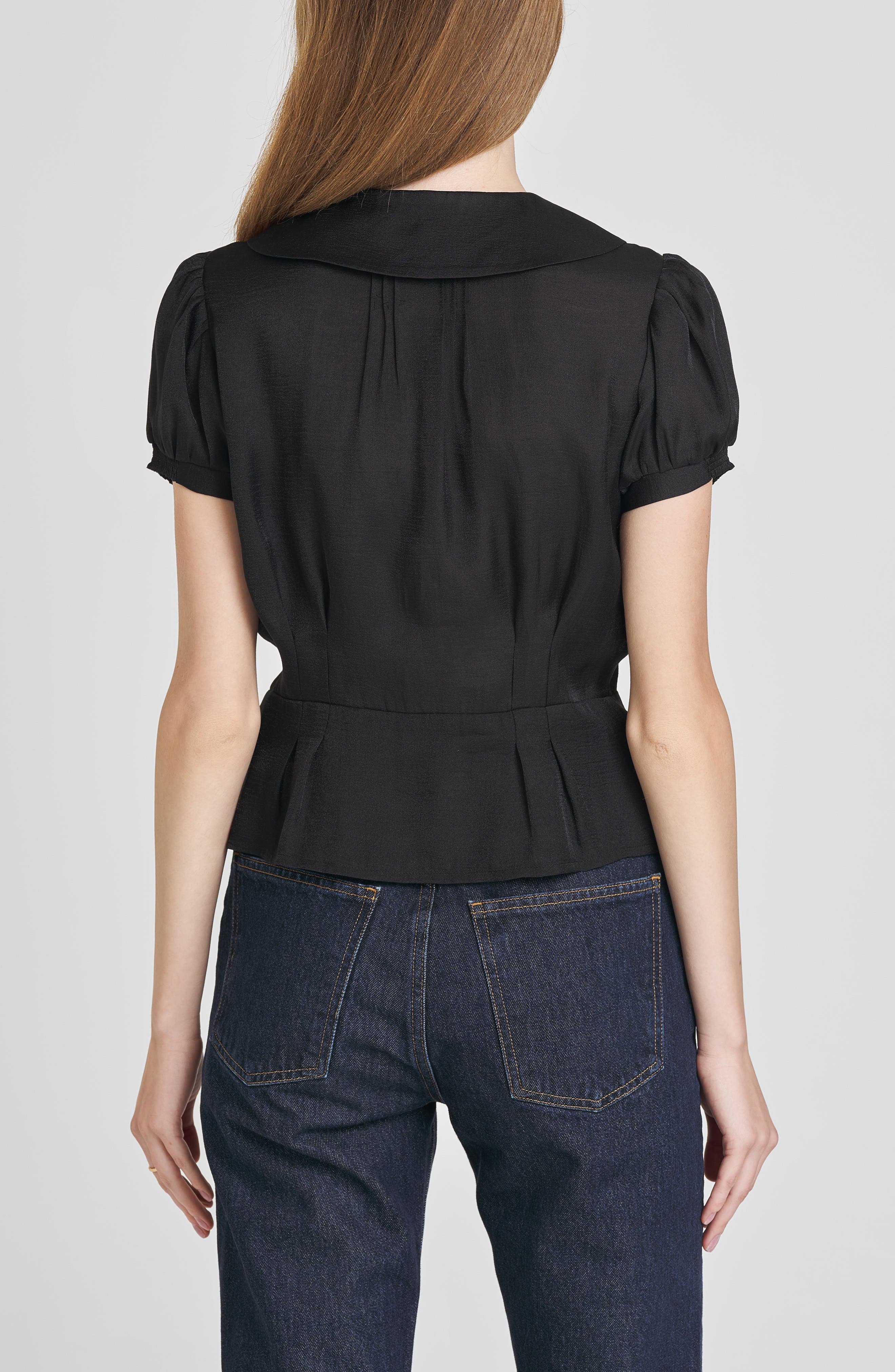 Kit Puff Sleeve Semisheer Peplum Top (Women) | Nordstrom